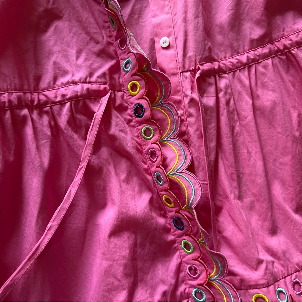 Celia B Pink Embroidered Cotton Dress - Picture 5 of 9